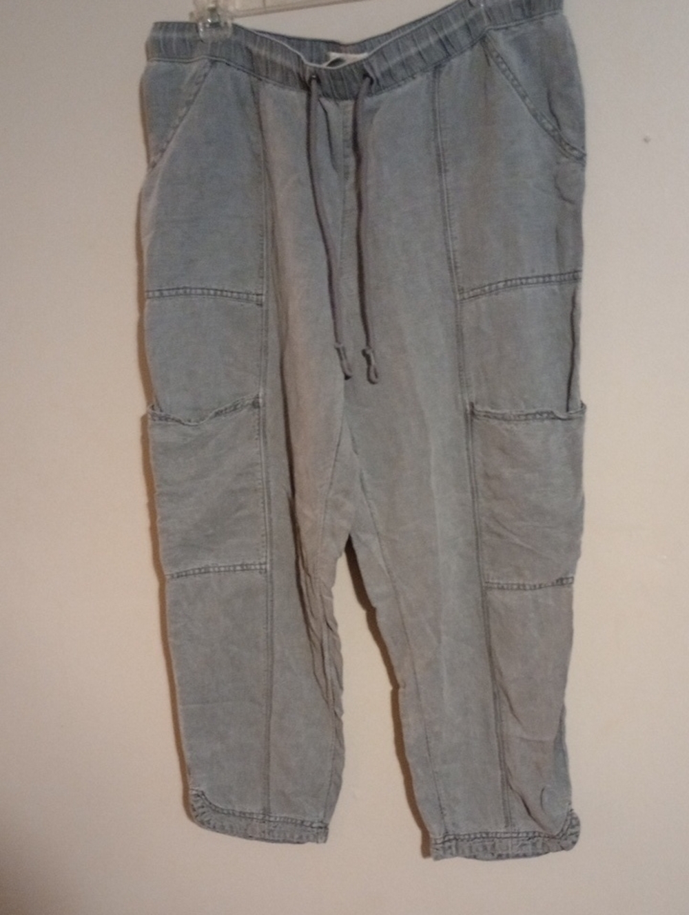 C&C California  Light Gray Washed Cargo Drawstring Cargo Pants